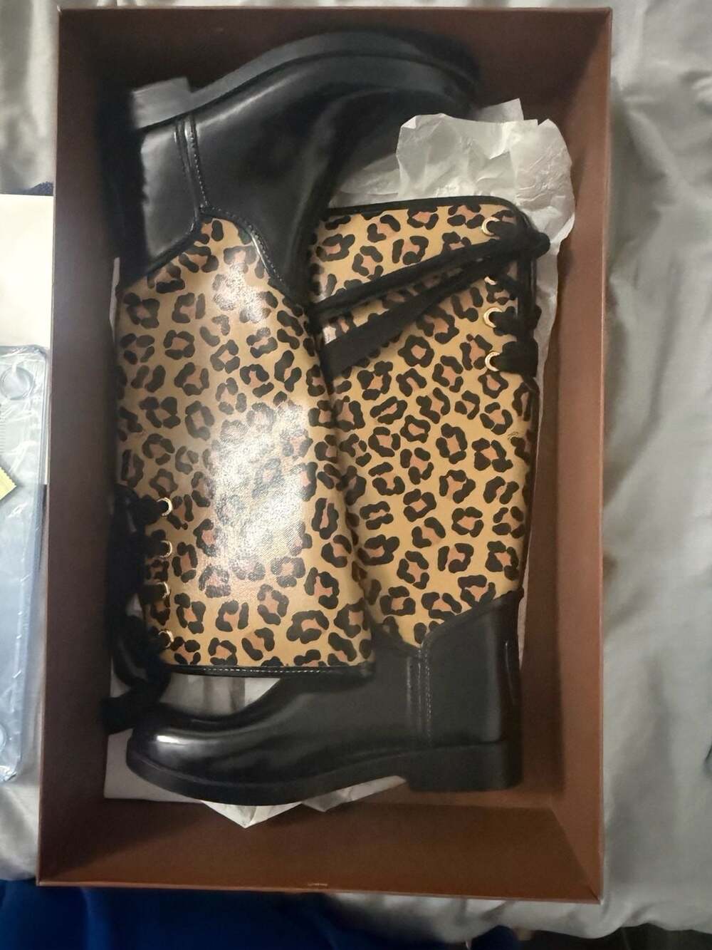 Coach Tristee Shny Rub/Nyln Black/Neutral Rain Boots